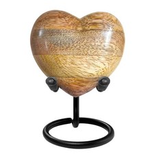 Handcrafted Mango Wood Heart Keepsake Urn for Human Ashes Small Heart-Shape...