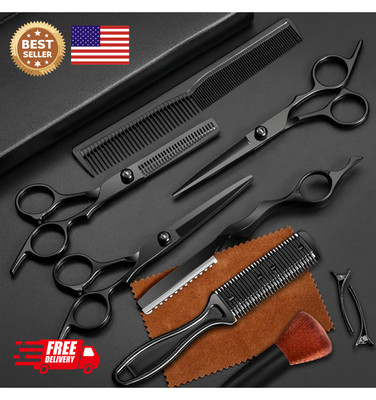 11Pcs Set tijeras profesionales para cabello peluqueria de Barbero corte de pelo