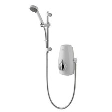 Aqualisa Aquastream Thermostatic Power Shower with Pump - White & Chrome