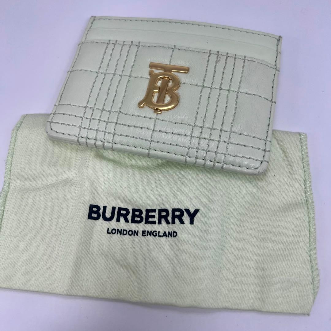 Burberry TB Logo Leather Card Case Mint Green