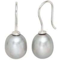 "Jobo \"39940\" OhrhäNger 925 Sterling Silber 2 Graue SüßWasser Perlen Ohrringe Pe"