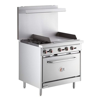 Natural Gas 2 Burner 36'' Range with 24'' Griddle and Standard Oven - 130,000 BTU