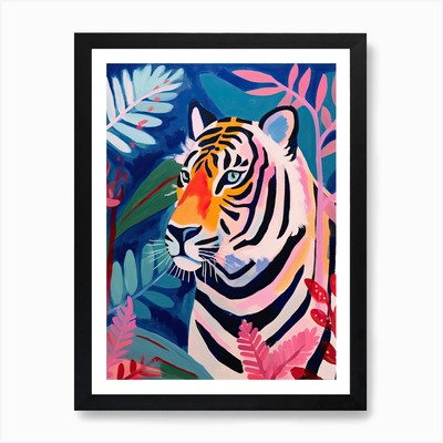 Tiger im Dschungel 2, Matisse Insp gerahmtes Wandbild Poster Leinwanddruck Bild