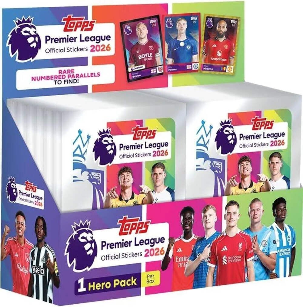Topps - Premier League 2026 Sticker Packets (100 Count) -Full Box