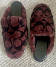 Coach Signature Logo Faux Fur Lined Mule Slip...