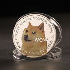 New Collectors silvery Dogecoin Coins Commemorative Plated Doge Coin 2023 1Pcs
