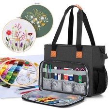 Embroidery Project Carrying Bag, Embroidery Kits Storage Bag Bag Only , Black