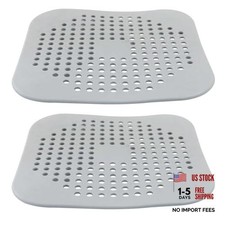 2 Pack Silicone Hair Drain Catcher - Square Shower Drain Covers with Gray