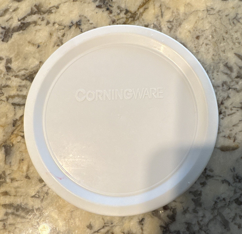 CorningWare Round White Replacement Lid V-16-PC F-16-PC Microwave/Freezer Safe