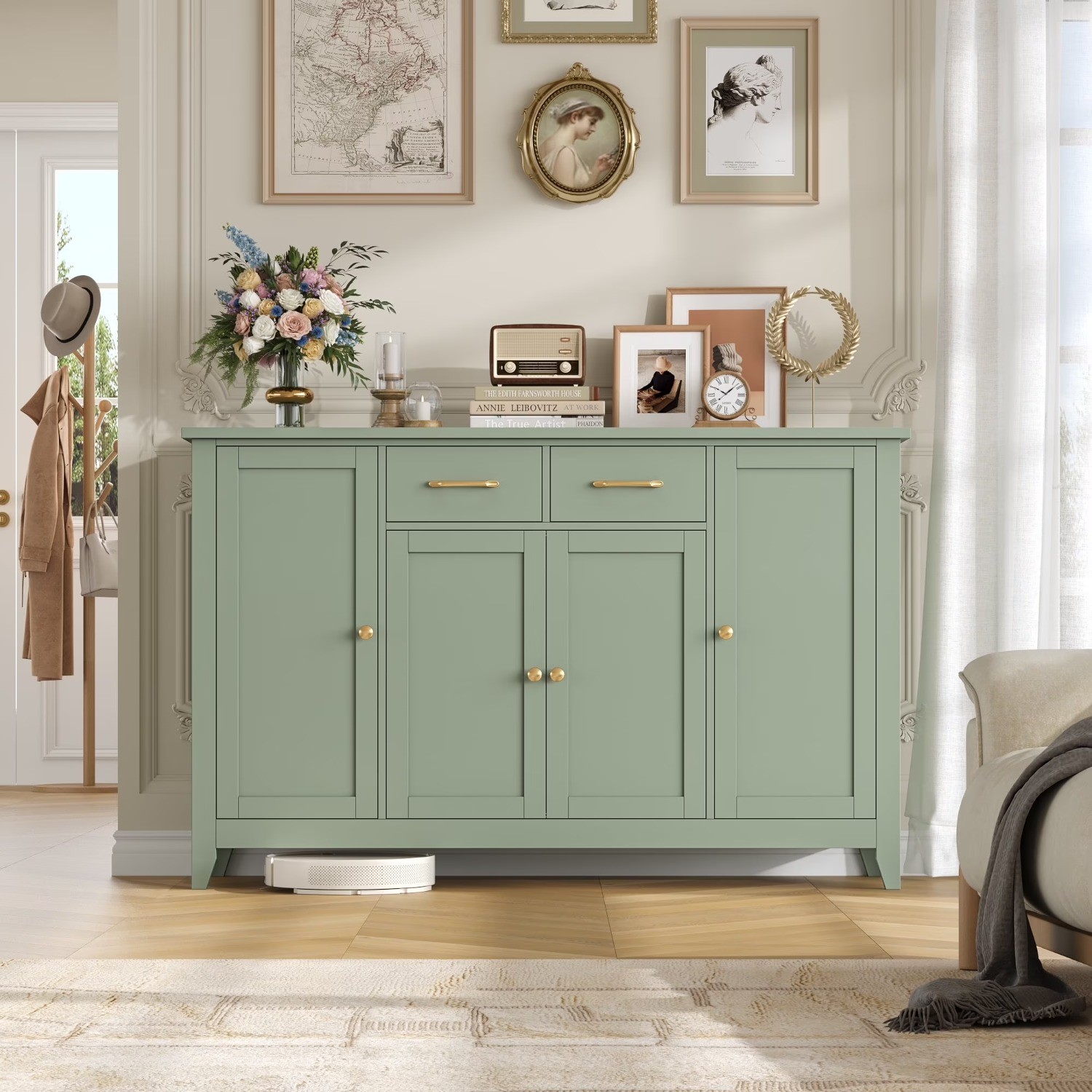 Hiphuta 1075874 55 Wide Buffet Cabinet with 2 Drawers - Adjustable Shelves 37090₽