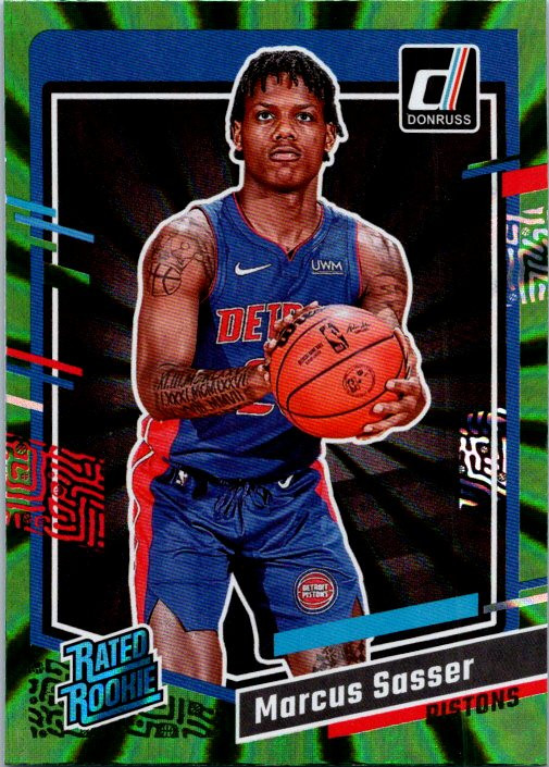 2023-24 Donruss #222 Marcus Sasser Green Laser Holo baskerball card 2I