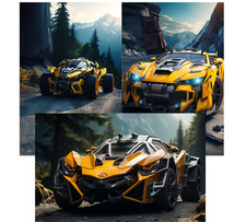 Futuristic Car Kids Puzzle 20 Piece Yellow Jigsaw Fun Learning Toy Gift For Kids