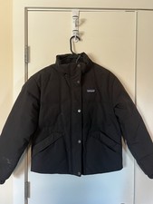 Patagonia DownDrift Women s Puffer Jacket Black Full Zip Pockets Size S