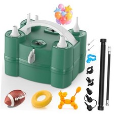 Balloon Pump 4-in-1 Electric Balloon Inflator with Triple Inflating Ports Green