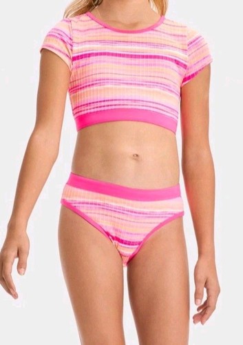 New Girls' Summertride Striped Midkini Set - art class™ size XS (4/5) UPF 50+ - Picture 2 of 8