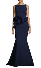 nwot Chiara Boni La Petite Robe Evan Gown in Navy Blue 12/48 995