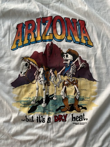 Vintage Hanes Herren "ARIZONA But Its A Dry Heat" Grafik T-Shirt Größe XL Neu ohne Etikett 90er - Bild 5 von 10