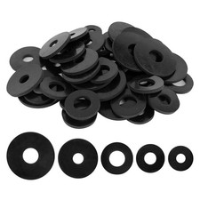50 Pcs Black Rubber Washers Assortment Kit 5 Sizes