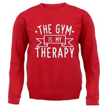 The Gym Is My Therapy - Kids Hoodie / Sweater - Exercise Fitness Weights Lift