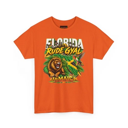 Florida Rude Gyal Jamaica Lion Graphic Tee | Tropical Reggae Vibes - product listing photo