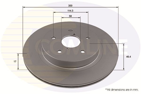 Brake Disc Rear Internally Vented Fits Subaru Levorg Outback COMLINE ADC4098V