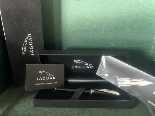 🔴 Jaguar Stylo-Plume Sphère Laque Noire Profils Chrome Garantie Ed Trousse NOS - Photo 10 sur 11