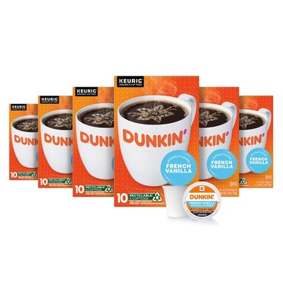 Dunkin  French Vanilla Artificially Flavored Coffee, Keurig K-Cup Pods, 10 Co...