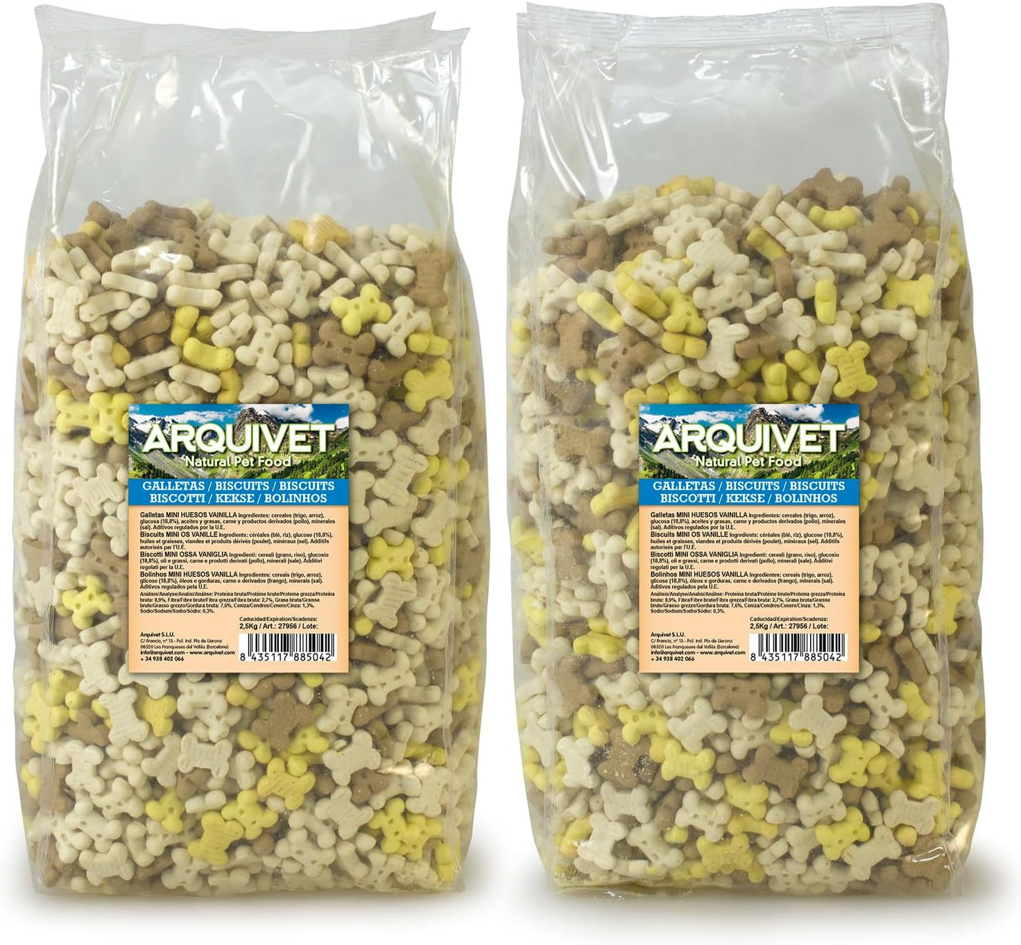 Biscotti Cani Mini Ossa Vaniglia 2,5kg x2 | Dolce Premio Quotidiano