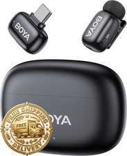 BOYA mini 2 Wireless Lavalier Microphone for iPhone 15-17/Android,Noise Cancella