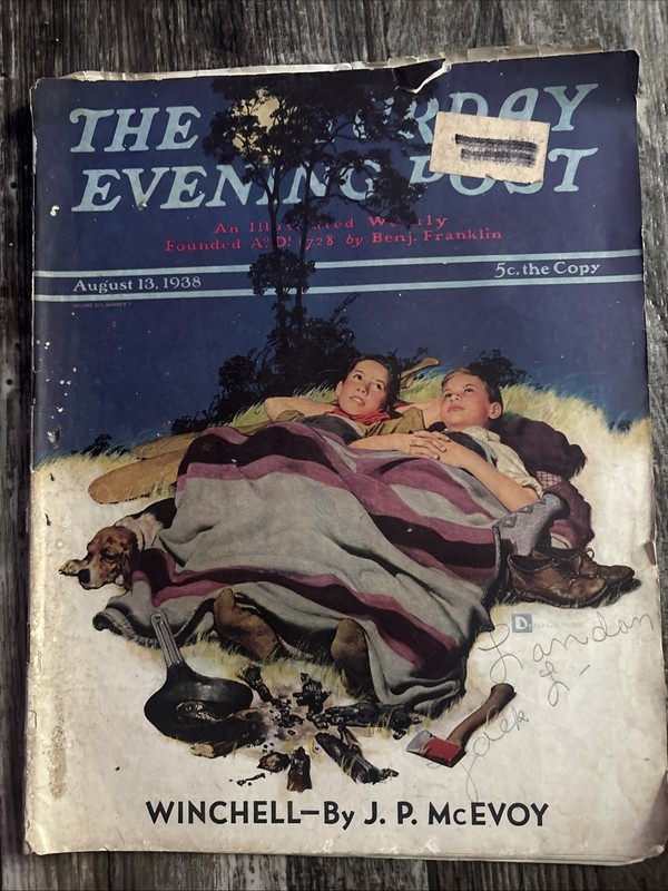 August 13 1938 Camping Under the Stars Saturday Evening Post * Douglass