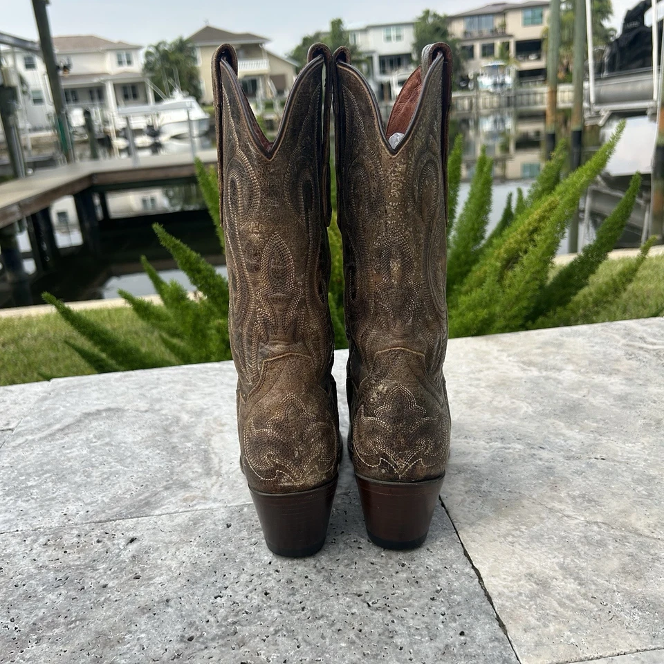 Botas vaqueras Dan Post El Paso para mujer talla 9 M cuero marrón vaquera DP3247 Foto 4 de 4