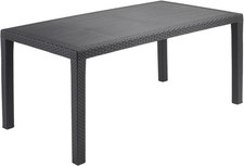 Tavolo da pic nic rettangolare antracite tavolino grande 6 posti da interno este