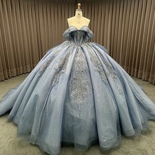 Elegant Quinceanera Dress with Lace Up Sequins Decals Beaded Lace Ball Gown