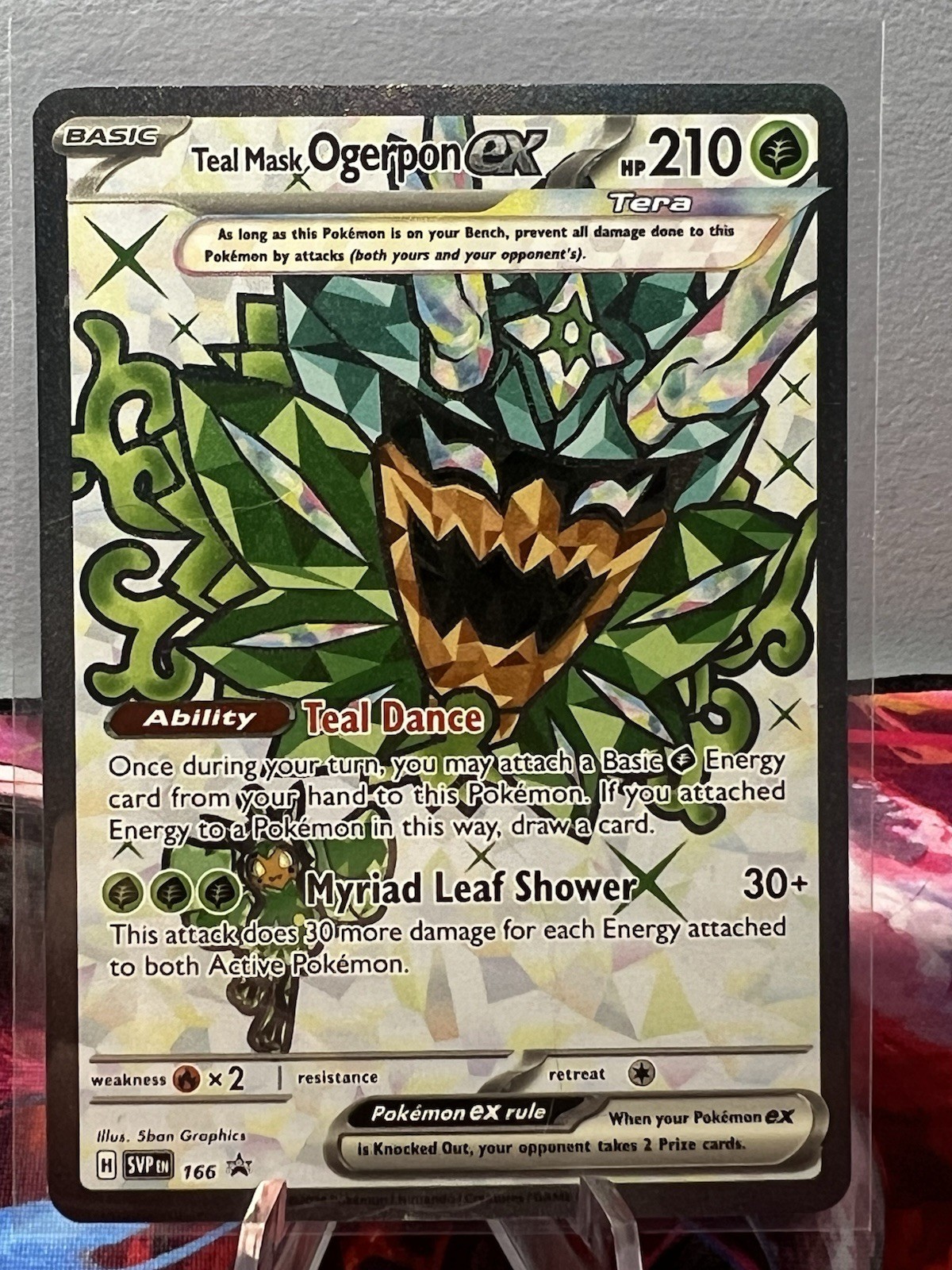 Pokémon TCG Teal Mask Ogerpon EX 166 Black Star Promo Holo