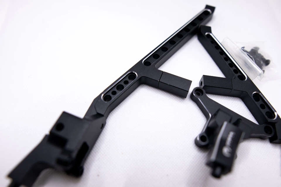 Cobra Racing Traxxas Sledge Aluminum Front + Rear Chassis Brace Combo – Black - Image 3 of 4