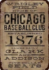 Vintage Baseball Field Metal Wall Sign Iron Decor 8X12 Inch
