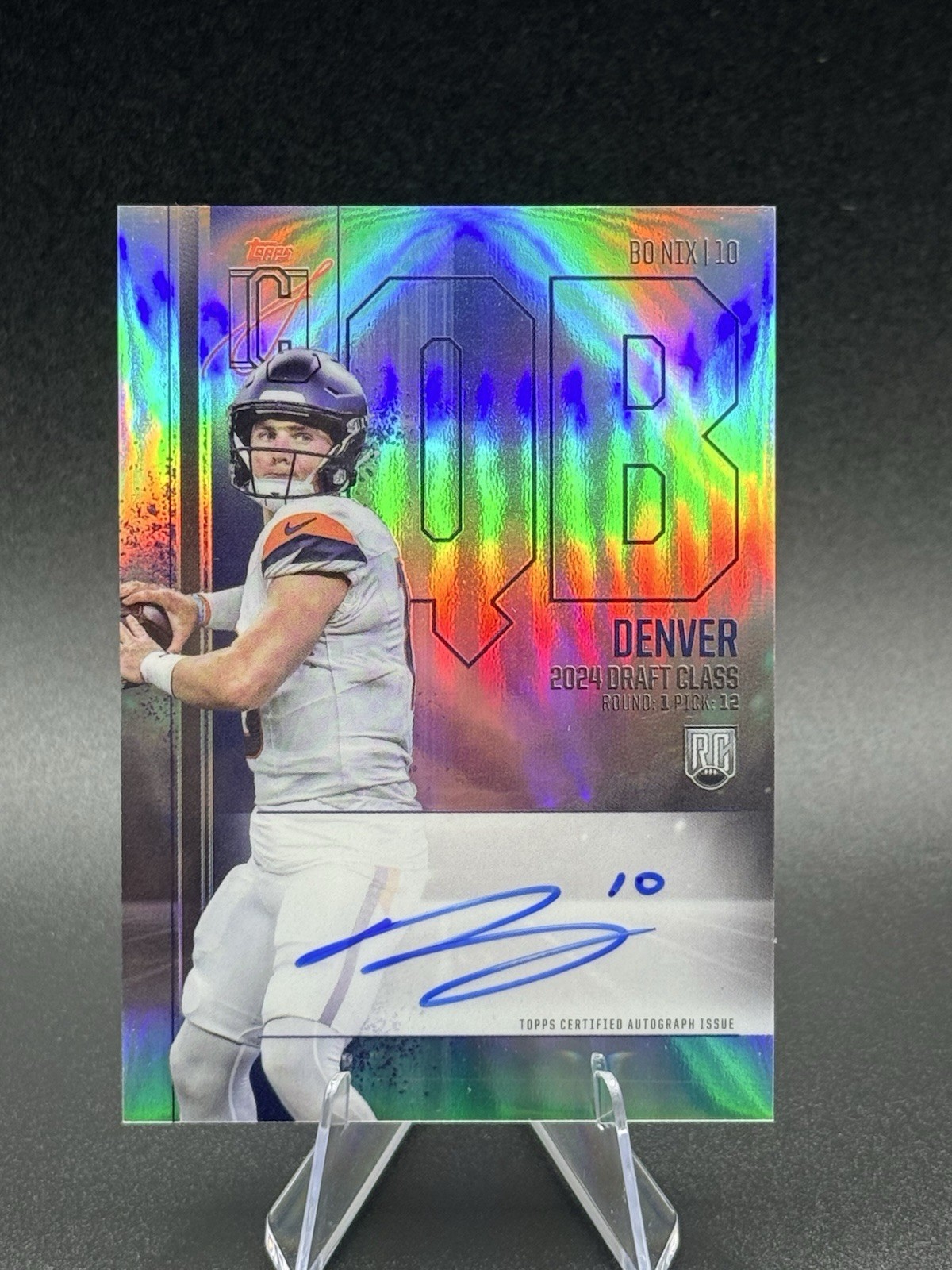 2024 Topps Signature Class - Rookie Chrome Autographs Bo Nix #RCV-BN (AU, RC)