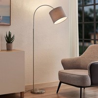 Lindby Stehlampe (Bogenleuchte) 'Keriba' (Modern) In Alu Aus Metall (1 Flammig,