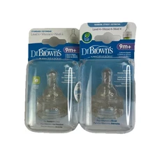 Lot Of 2 Dr. Brown's Natural Flow Standard Bottle Nipple Level 4 9M+ - New