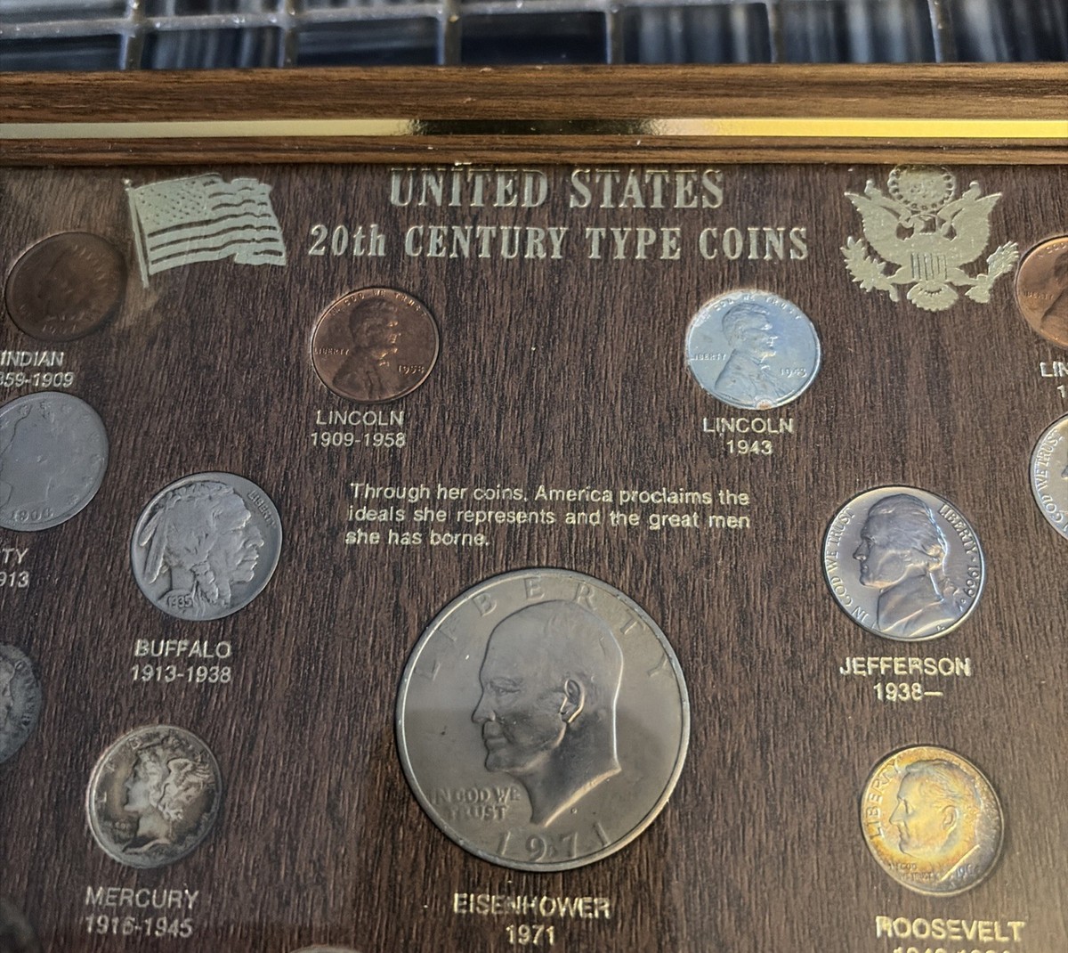 United States 20th Century Type Coins Framed Set - 25 Coins (some