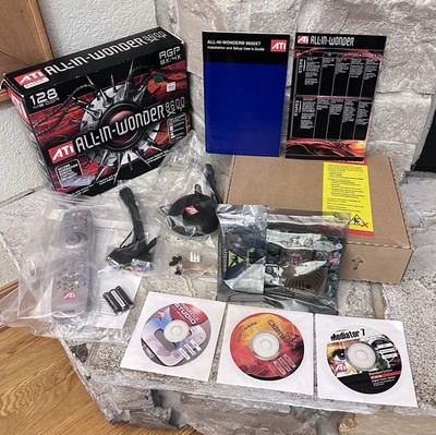 New ATI AIW Radeon 9600 XT 128 M AGP Video Card + Remote, CD s, Power Supply