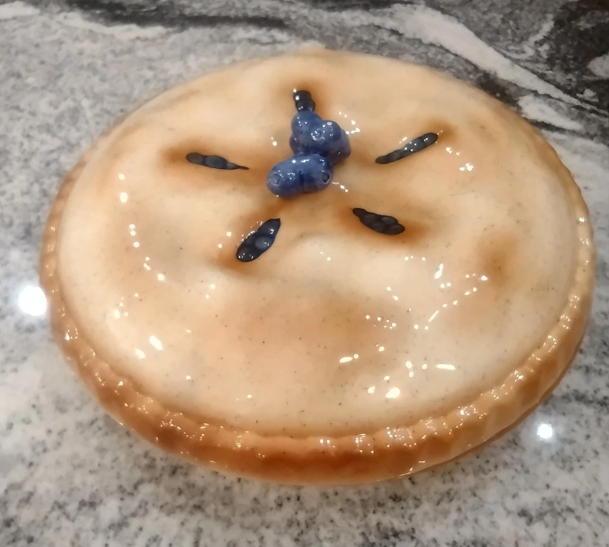 Blueberry Ceramic Pie Keeper.