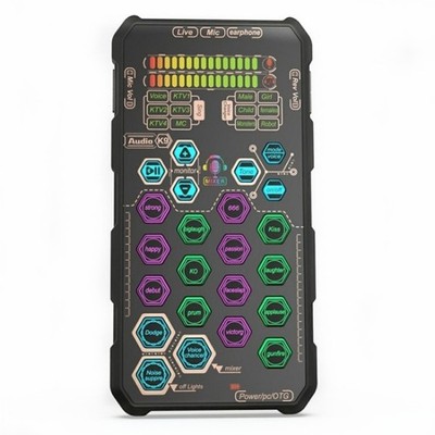 Soundcard Real-Time FX Audio Kit - 5 PC Compact USB-C RGB Touch Panel Voice FX