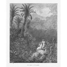 GUSTAVE DORE The Toilet In The Desert (Atala) - Antique Print c1880