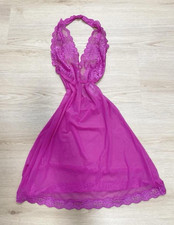 Fredericks of Hollywood hot fuchsia lace babydoll dress size Medium