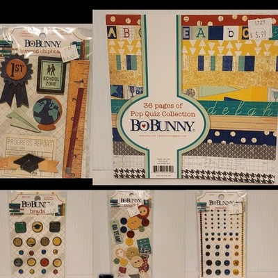 Bo Bunny Press *POP QUIZ* 6x6 Paper Pad, Embellishments, & More