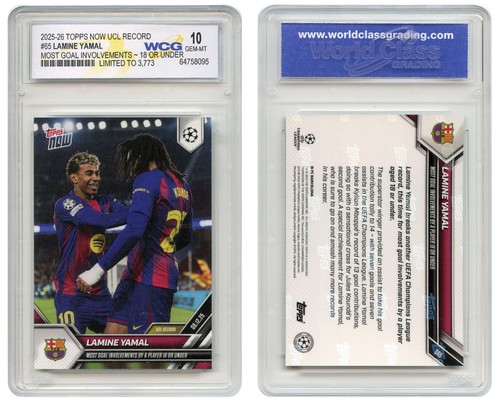 2025 Topps Now UCL Record Most Goals LAMINE YAMAL Card #65 - GEM-MINT 10
