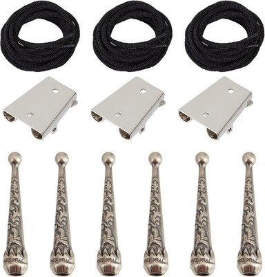 3 Sets Iron Bolo Tie Findings Kit Sterling Silver Plated Parts round Slide Textu