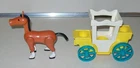 Vintage Fisher Price Little People Castle 993 Carriage Coach and Brown Horse