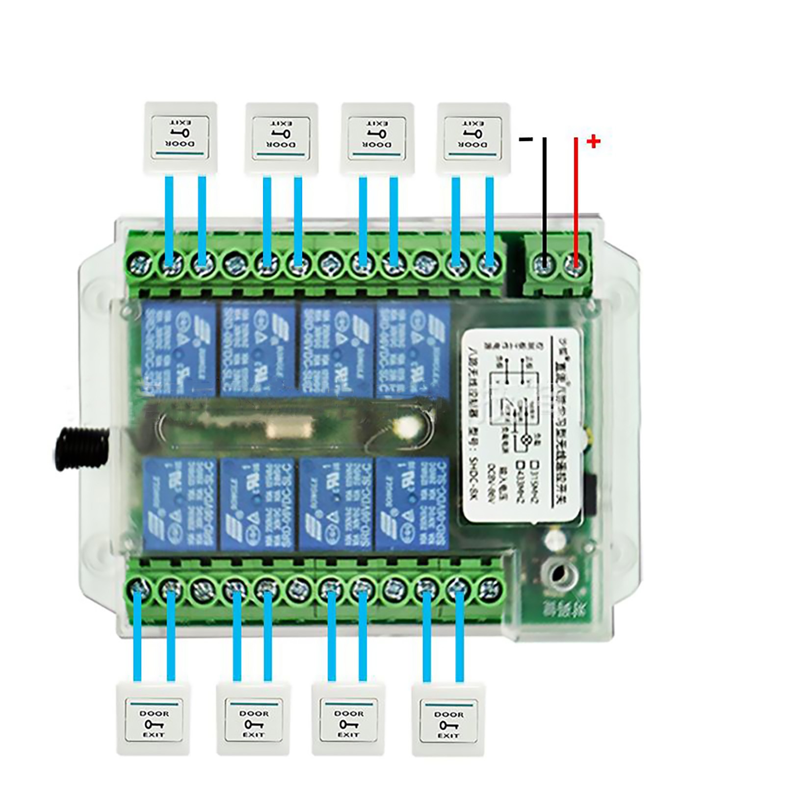 Brand New 8 Channel Wireless RF433MHz Remote Control Switch Relay Module DC8-86V